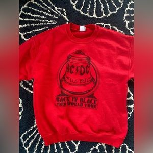 AC/DC HELLS BELLS SWEATSHIRT IN RED. Revolve Junk Food Sweater in medium